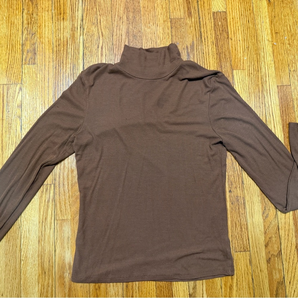 Ardene Chocolate Long Sleeve Turtleneck Top